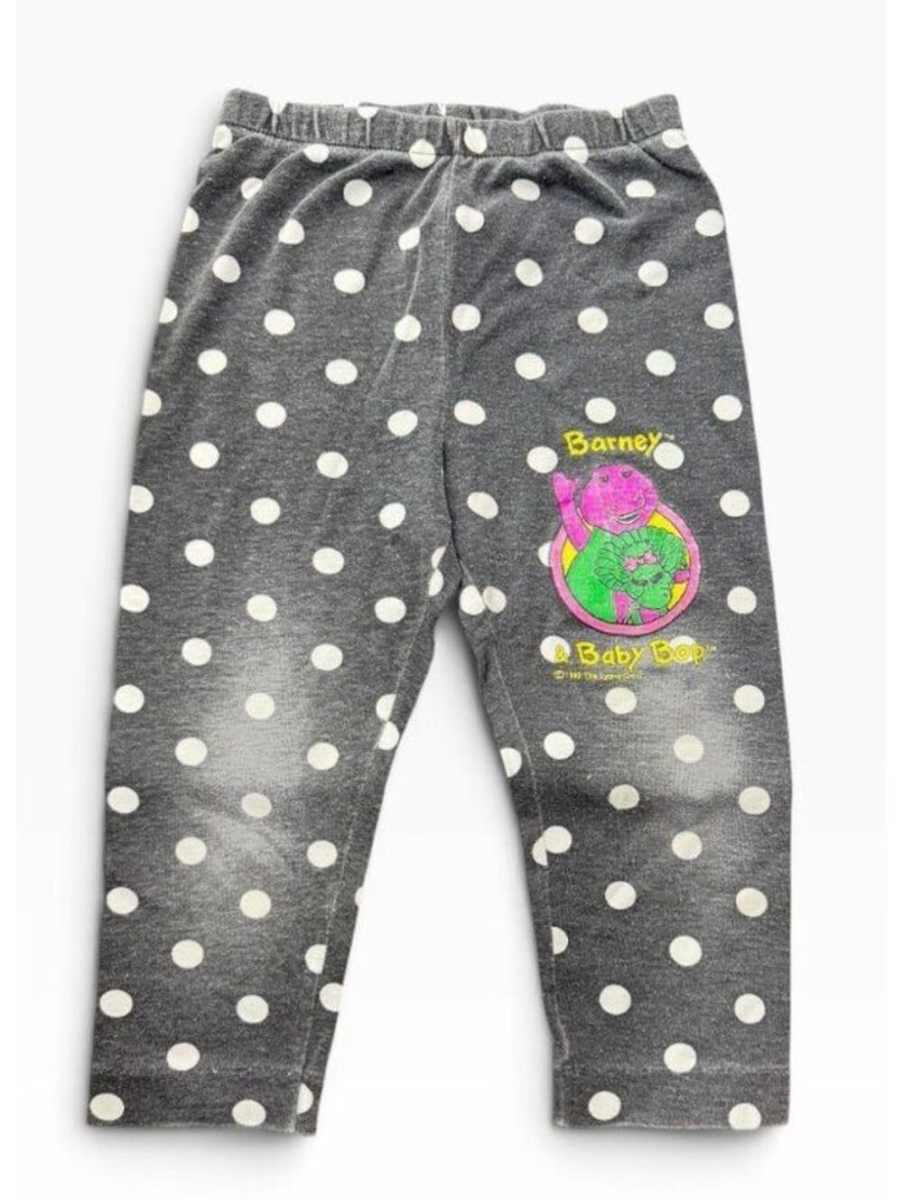 Vintage 1992 Barney Baby Bop Pants Girls 4T Polka Dot Made in USA 90s